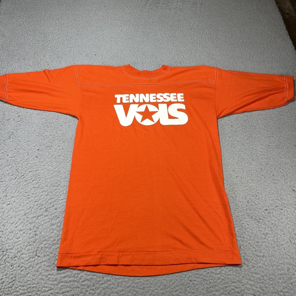 Vintage Tennessee Volunteers Shirt Mens XL Orange NCAA Football Diamond 80s - Picture 2 of 10